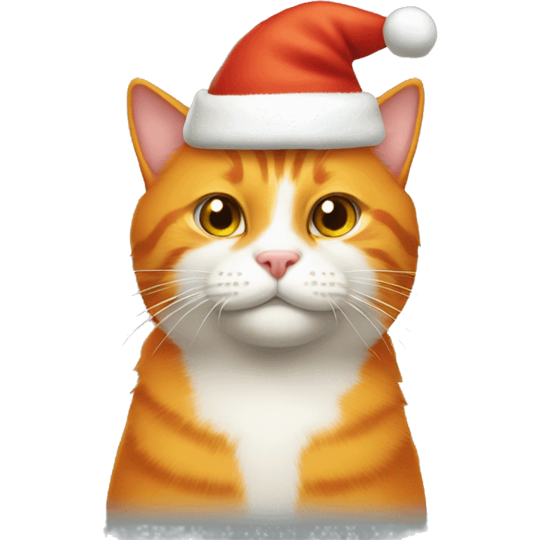 orange cat with santa hat emoji