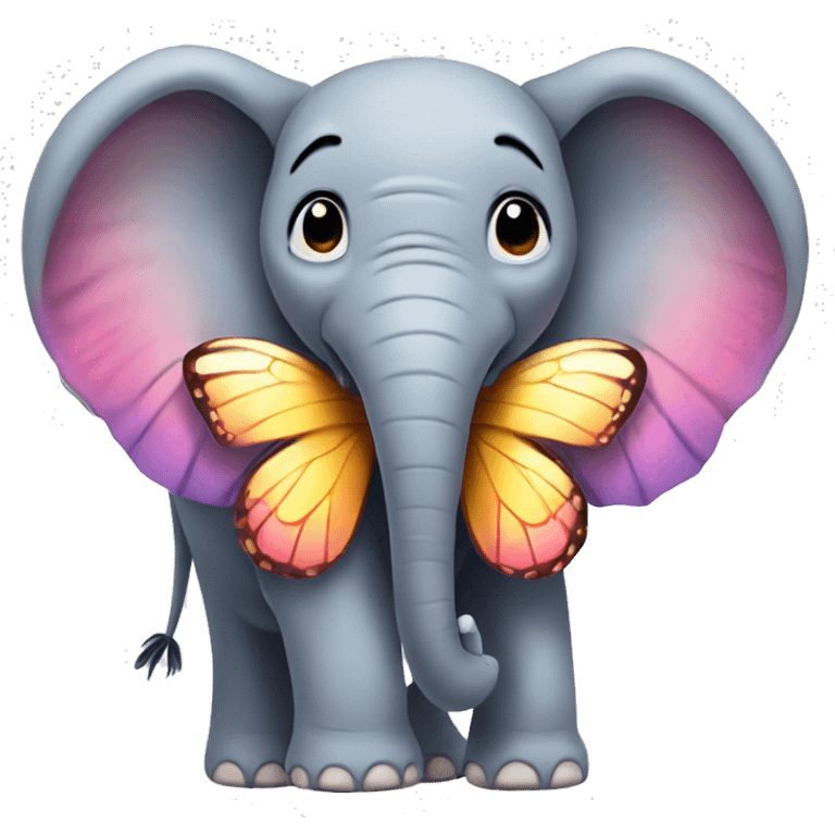 Elephant with butterfly wings emoji