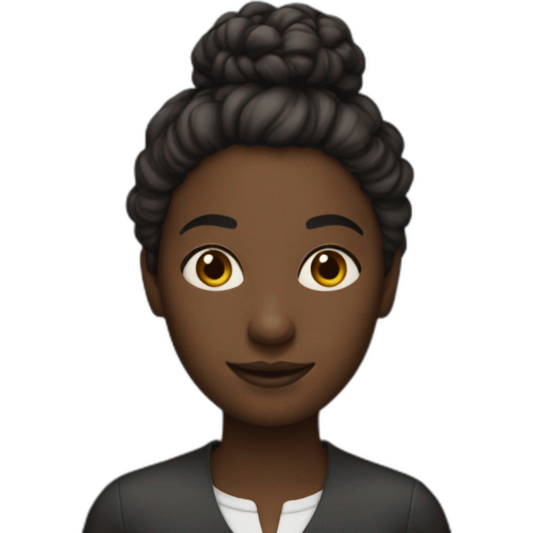 dark skinned teacher with a bun emoji