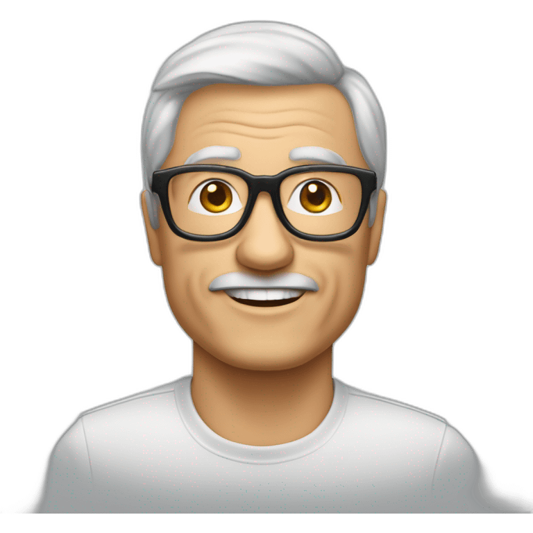 50 jähriger mann mit Brille und schwarzen haaren emoji