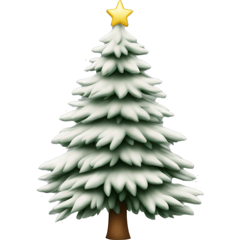  actual white fir christmas tree isolated.  emoji