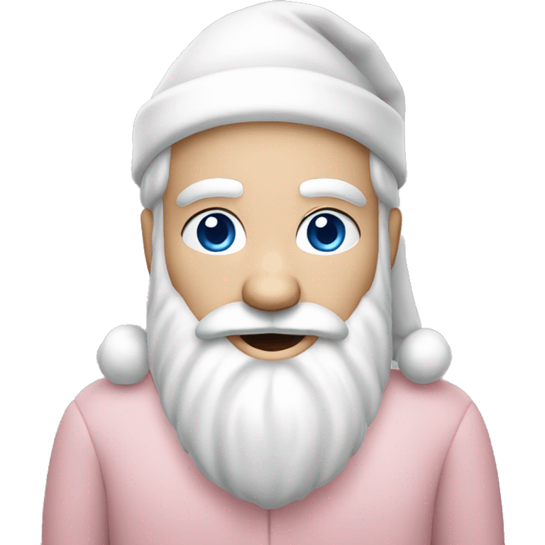 Light Pink Santa Claus with Caucasian skin and blue eyes emoji