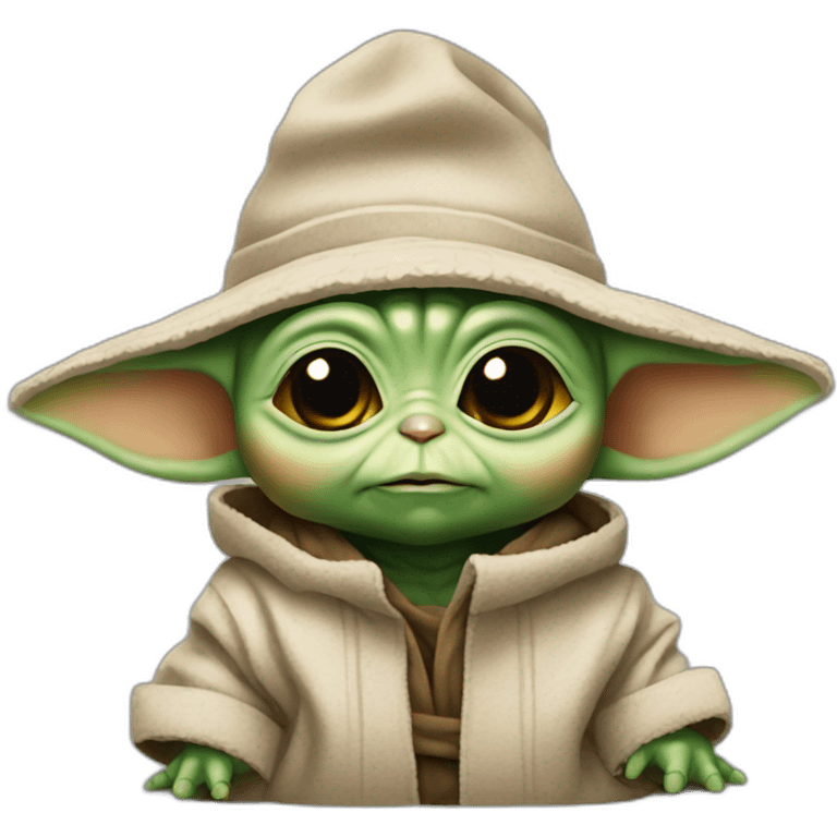 Baby yoda with hat emoji