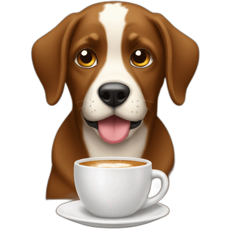 Perro tomando un café emoji