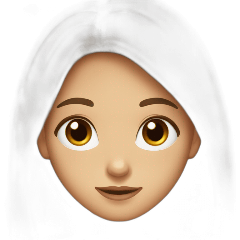 fille avec une courrone brune au yeux marron cheveux long emoji