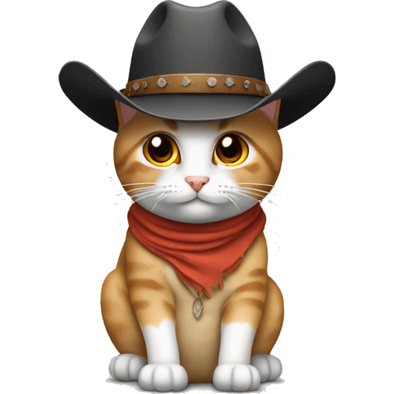 Cat sitting with a cowboy hat  emoji