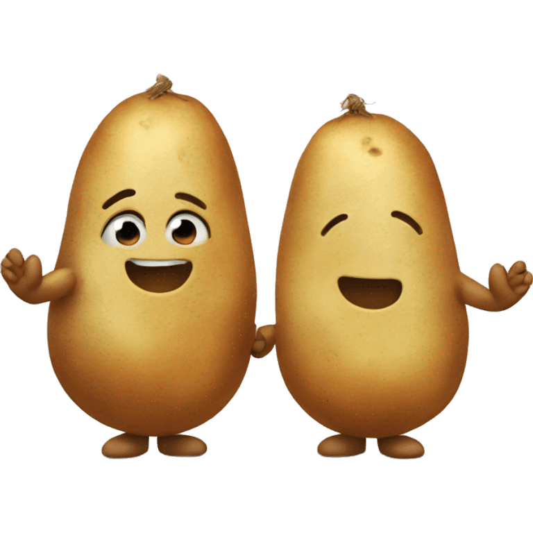 two potato holding hands emoji