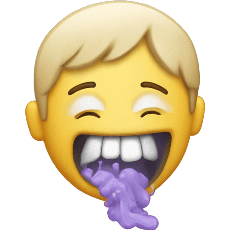 The vomiting emoji but with the person smiling  emoji