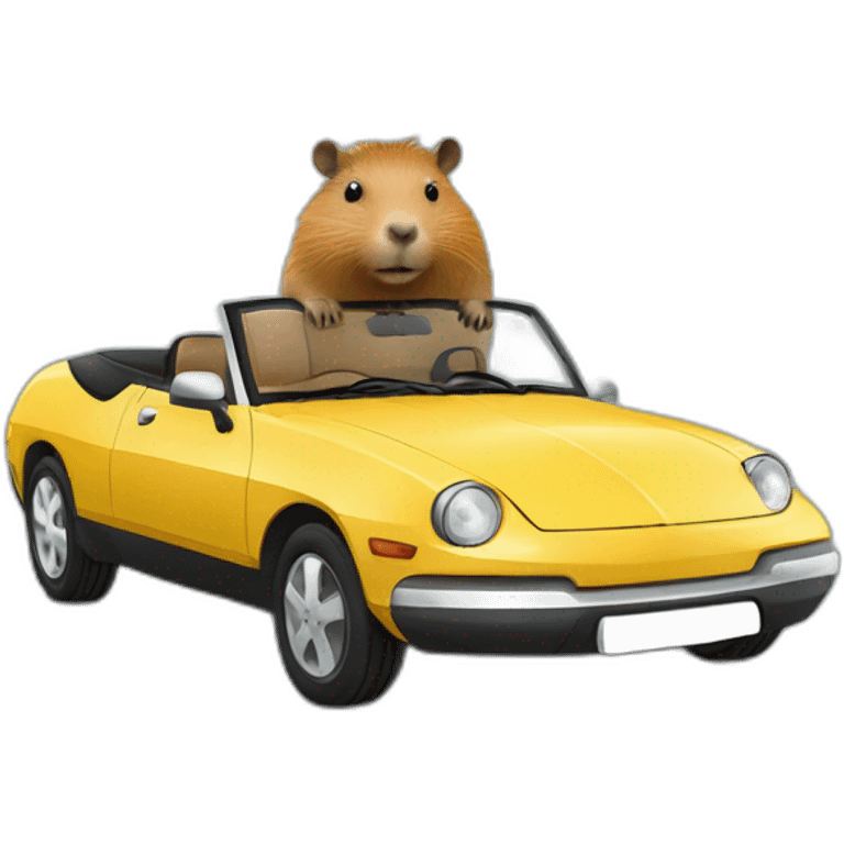 capybara in a 207 coupé cabriolet emoji