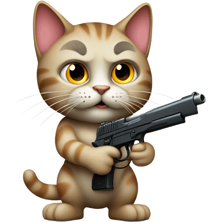 Cat holding gun emoji