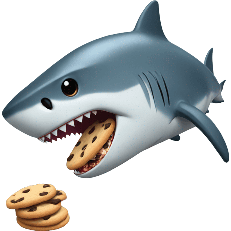 Shark eating cookies emoji