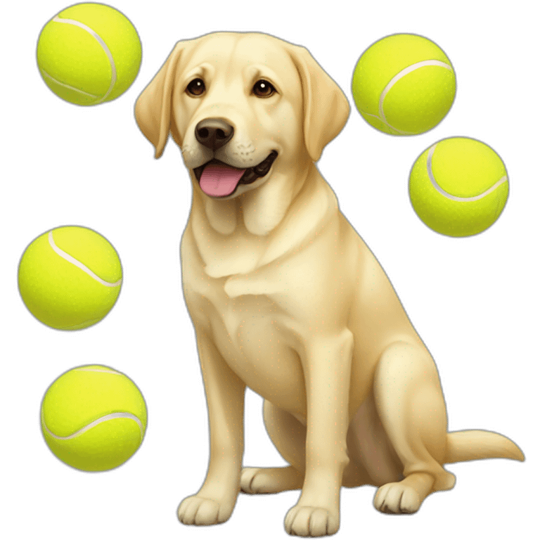 Yellow lab birthday tennis ball emoji