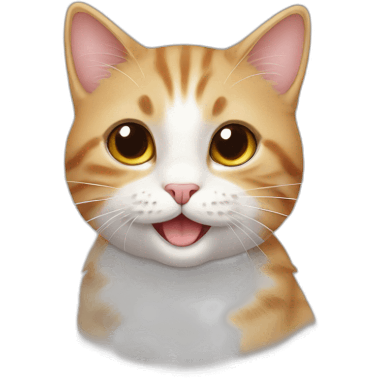 cute cat, digital art, smiling, high quality emoji