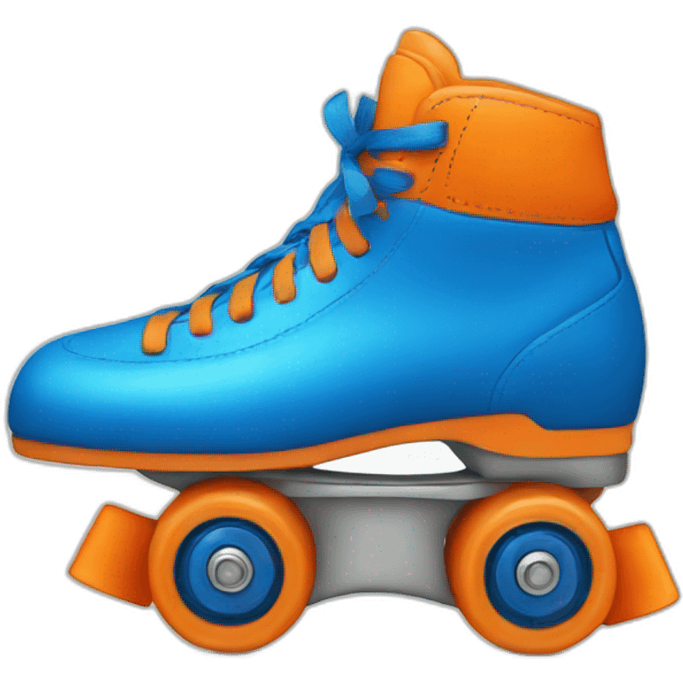 blue and orange roller skate emoji