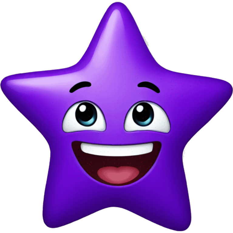 Laughing purple star emoji