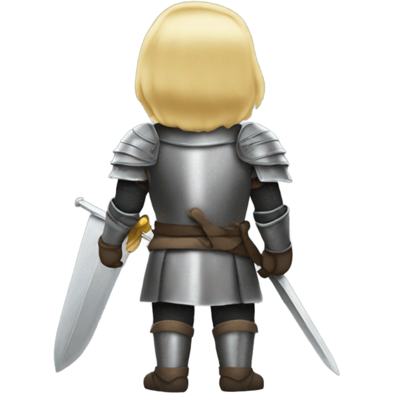 knight blonde hair back, rear view emoji