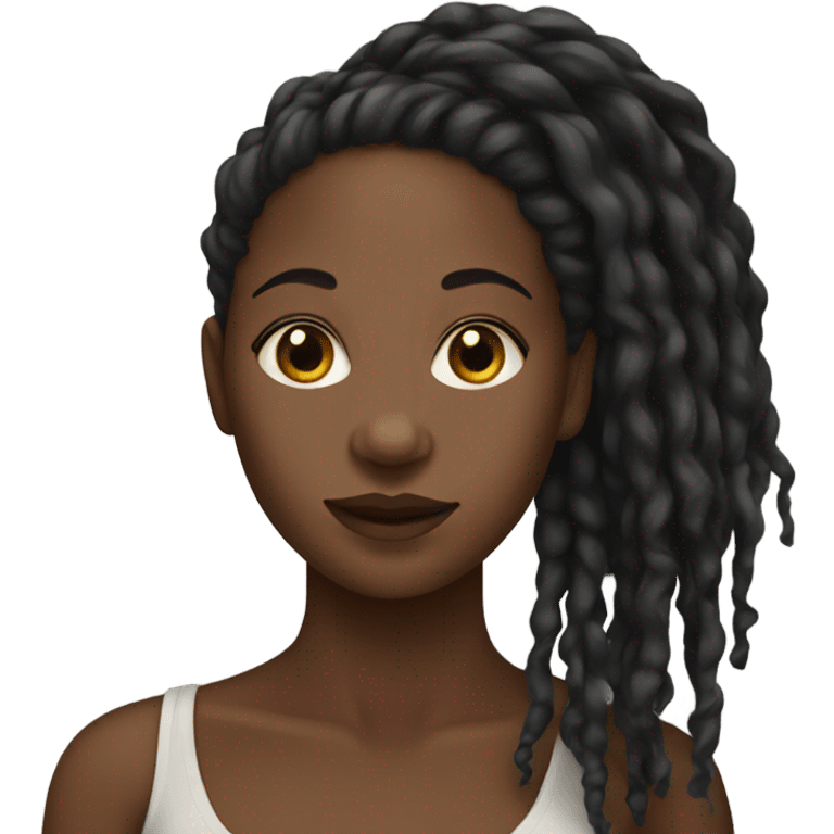 Black girl with locs emoji