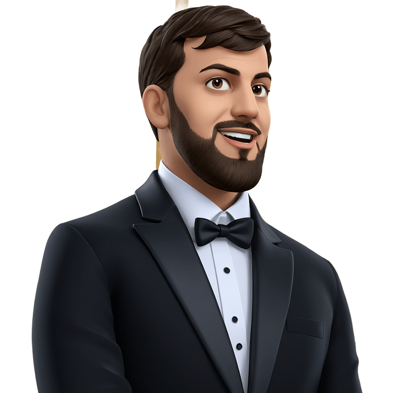 dapper gentleman in tuxedo emoji