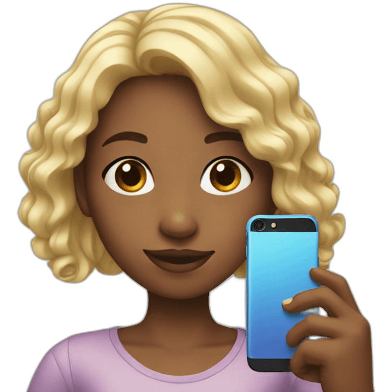 girl making a selfie emoji