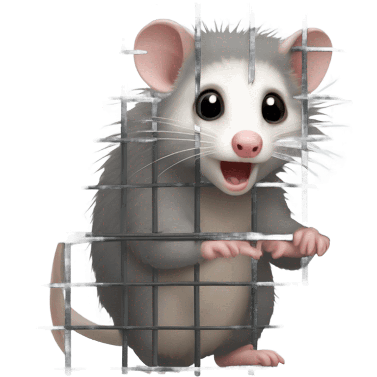 Opossum in a cage emoji