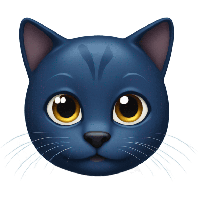 make me dark blue cat with cute shiny eyes  emoji