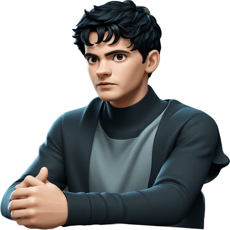 stylish boy with black hair emoji