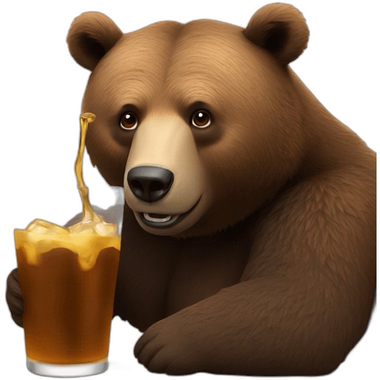 Brown bear drinking drinks emoji