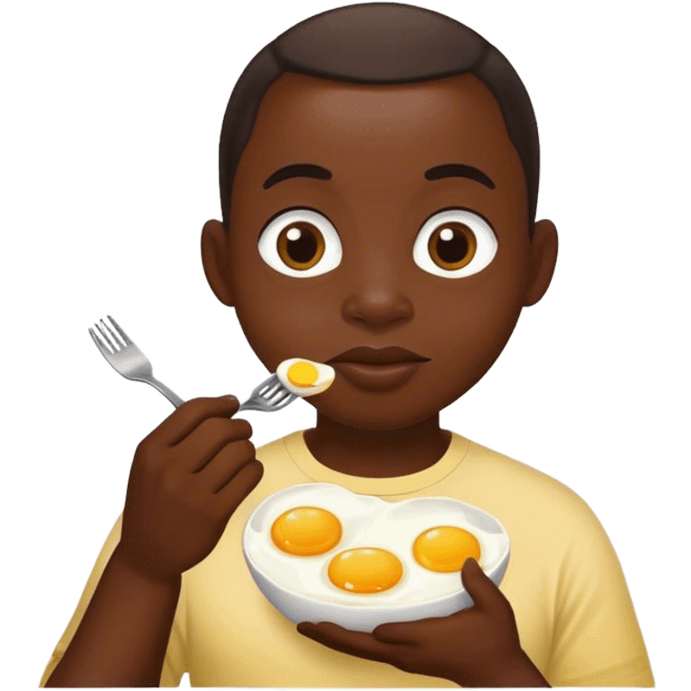 Ghanaian eating eggs emoji