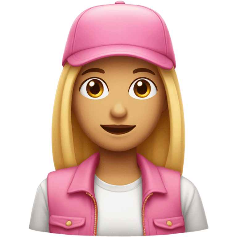 Fille avec casquette rose emoji