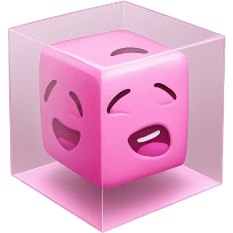 pink cube inside another glass cube emoji