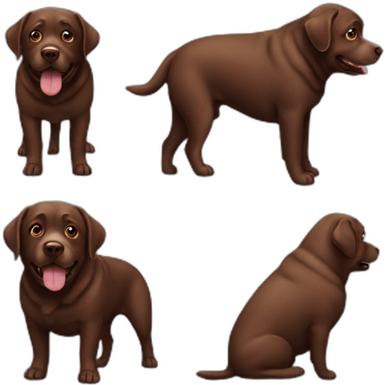 fat old chocolate labrador emoji