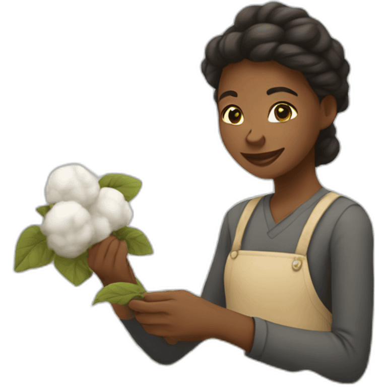 African American picking cotton emoji