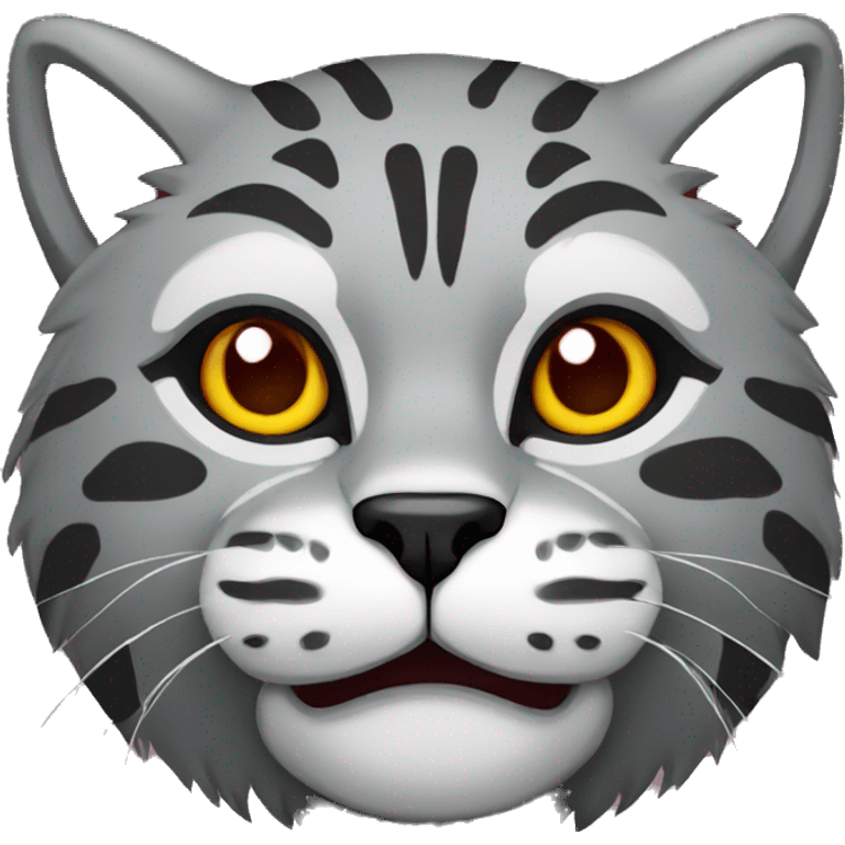 Wildcat with garnet and grey decoration element background  emoji