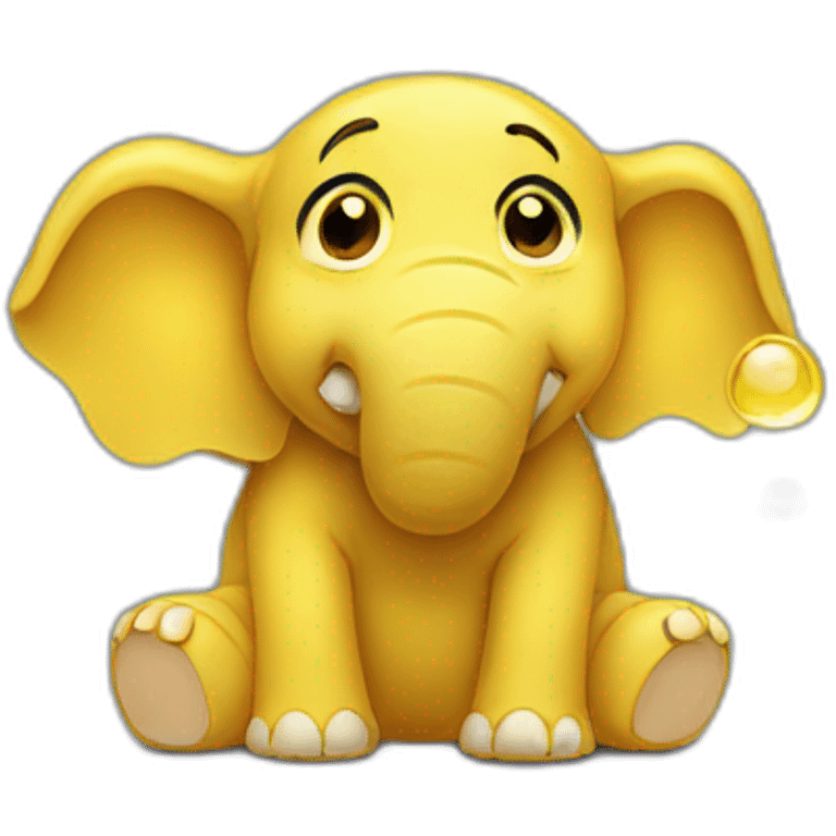 Yellow elephant cry emoji