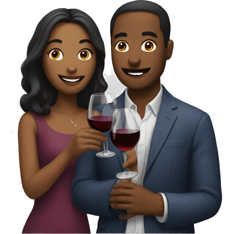 man and woman drinking wine emoji