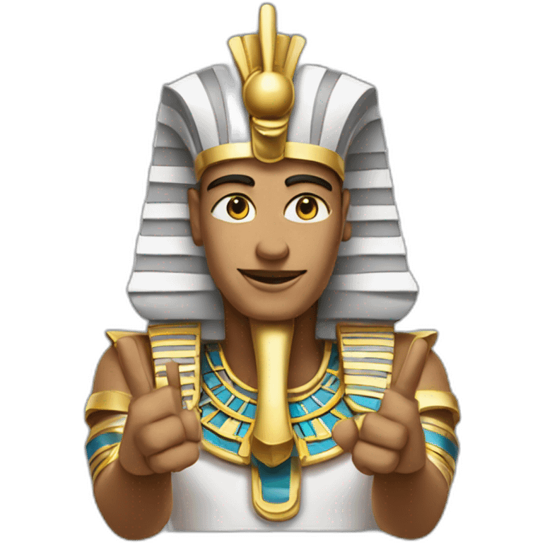 pharaoh pointing heart with hands emoji