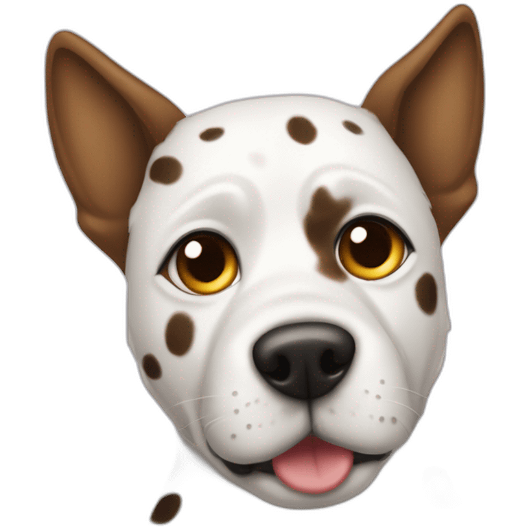 Spotted white dog pointy ears eye patch marking emoji