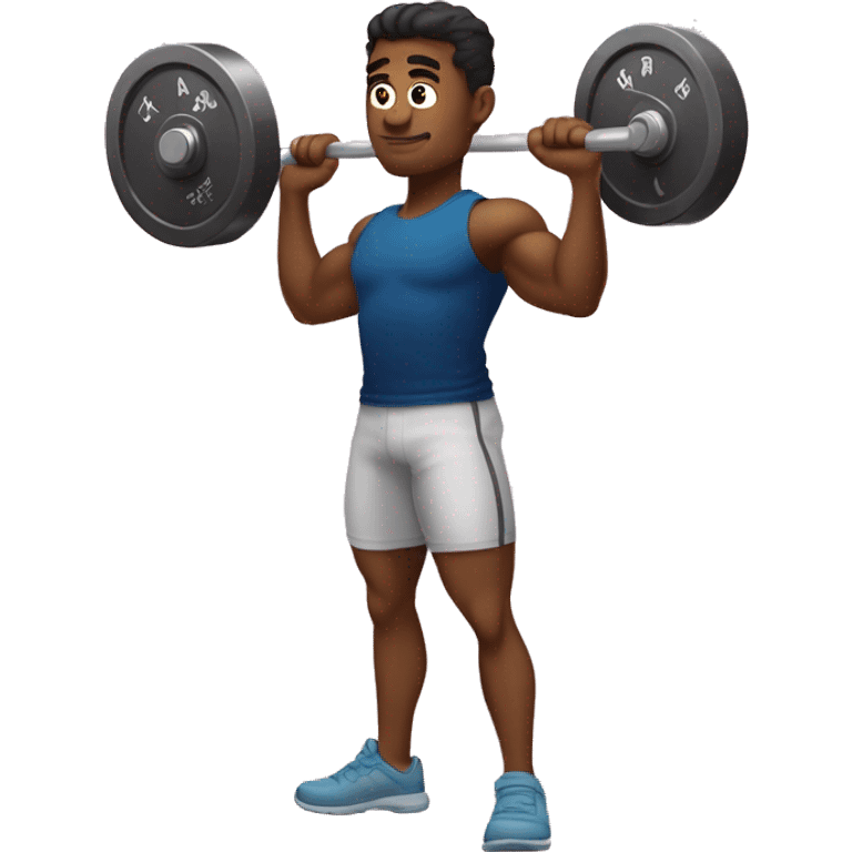 lifting weight with a t-shirt where it is wrriten 'Llama-3.1' emoji