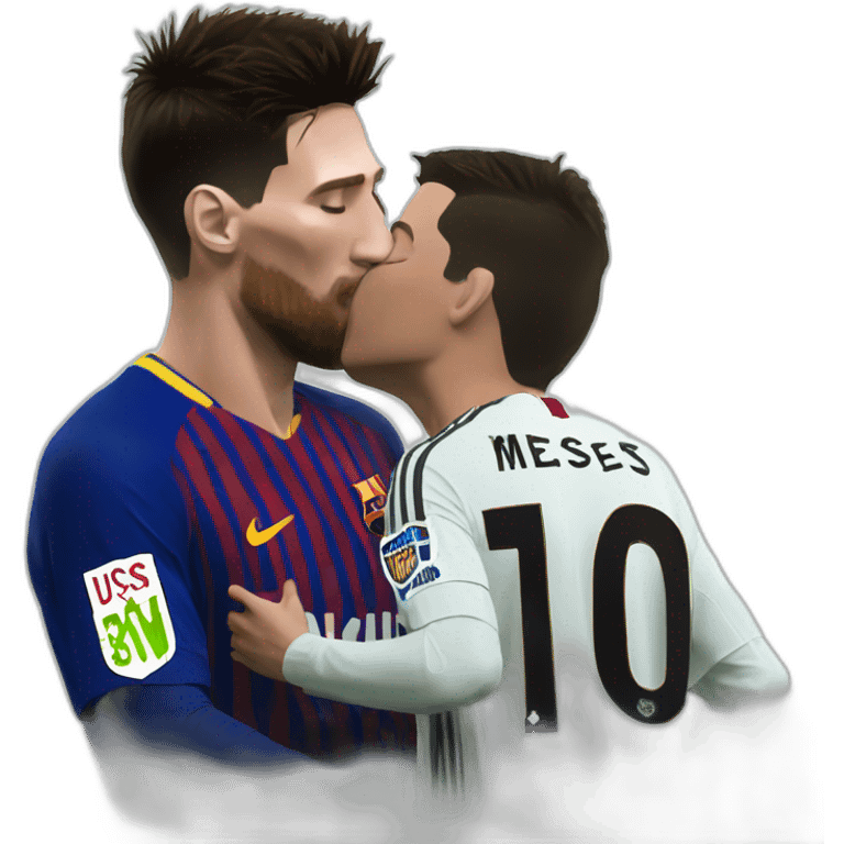 Messi kissing ronaldo emoji