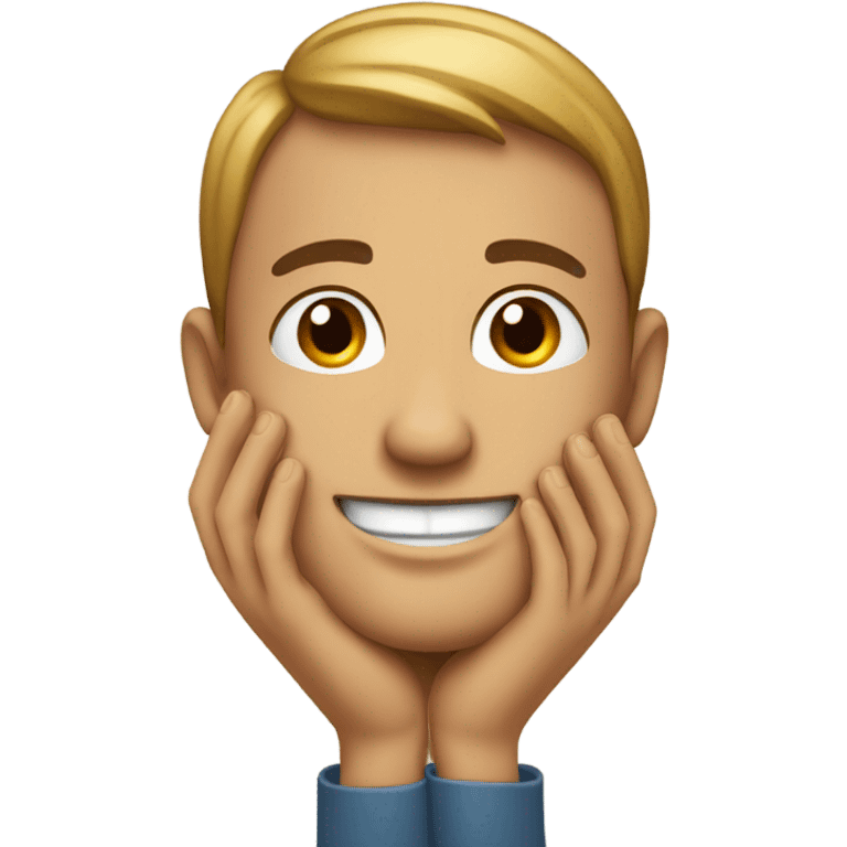 Emoji with feet up hands on chin and smiling emoji