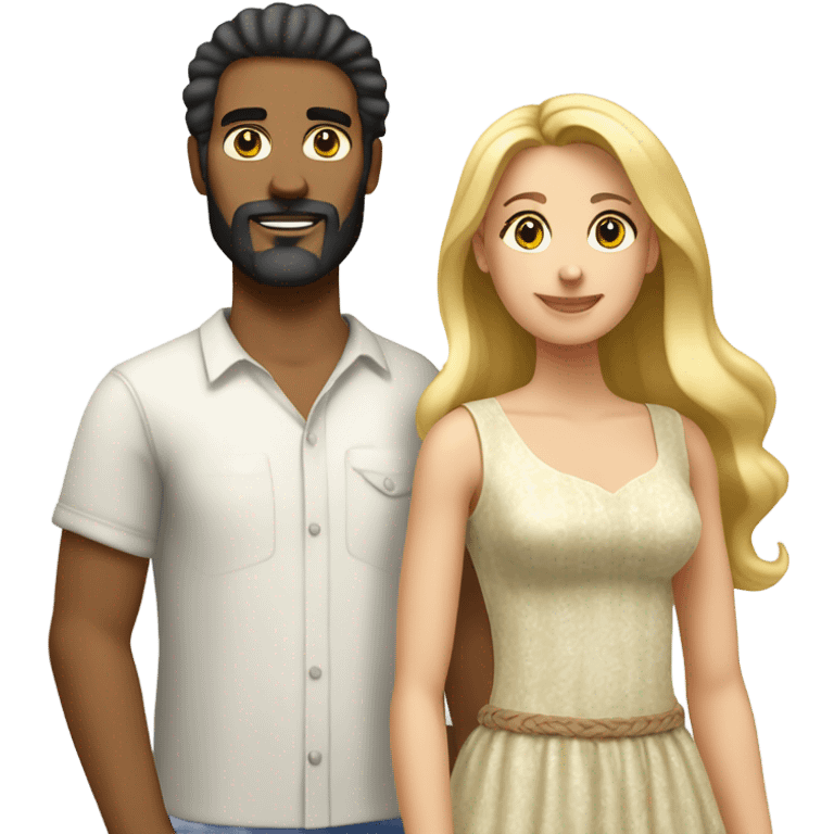 Cuban man with beard and his blonde wife emoji