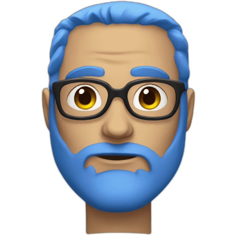 Portrait Super hero man with blue hair emoji