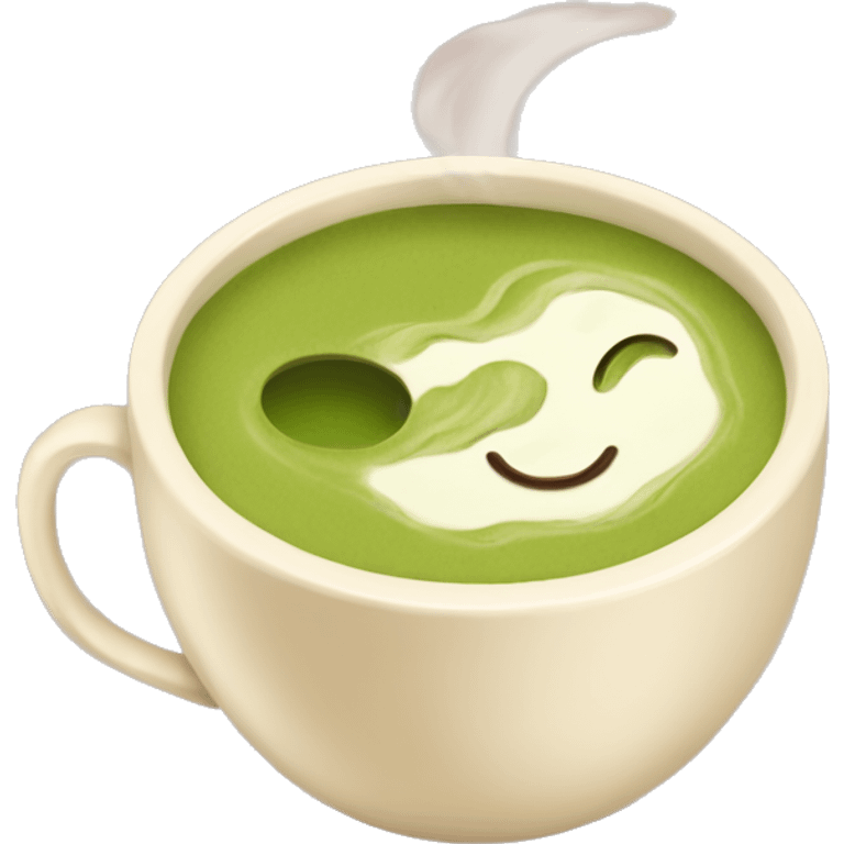 Matcha latte in beige mug emoji