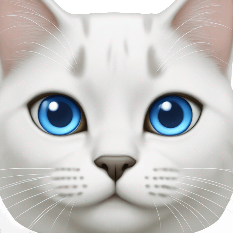 White British cat with blue eyes emoji