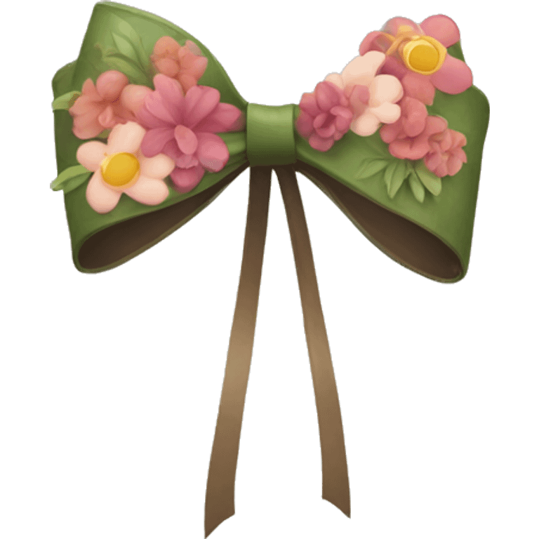 Singular bow with flower design on it emoji