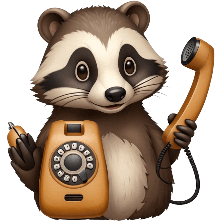 Badger with corded phone emoji