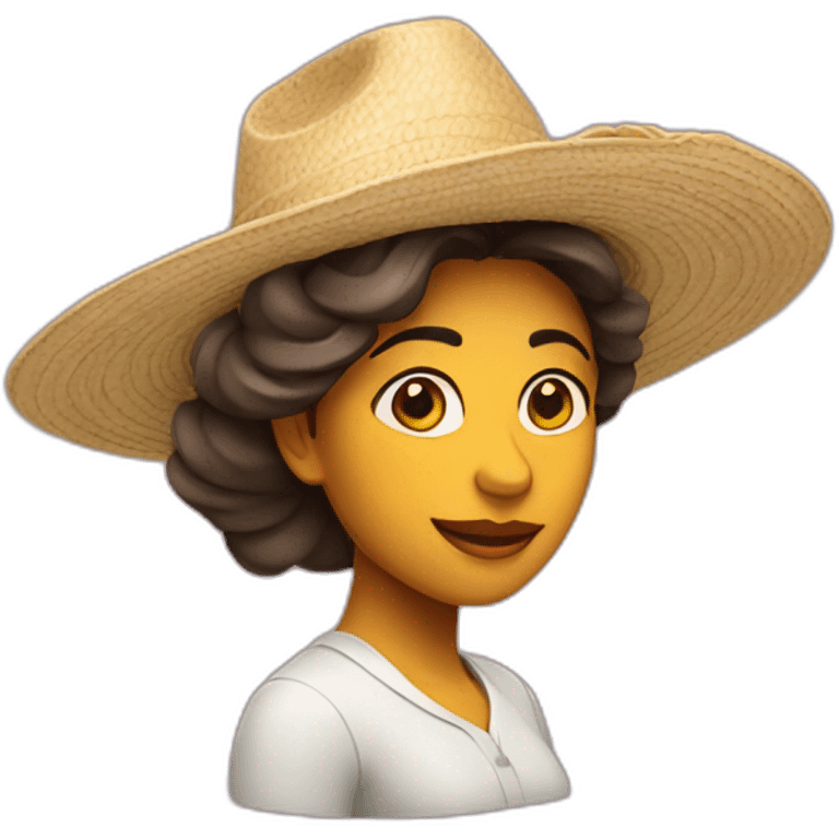 Mujer mulata con sombrero emoji