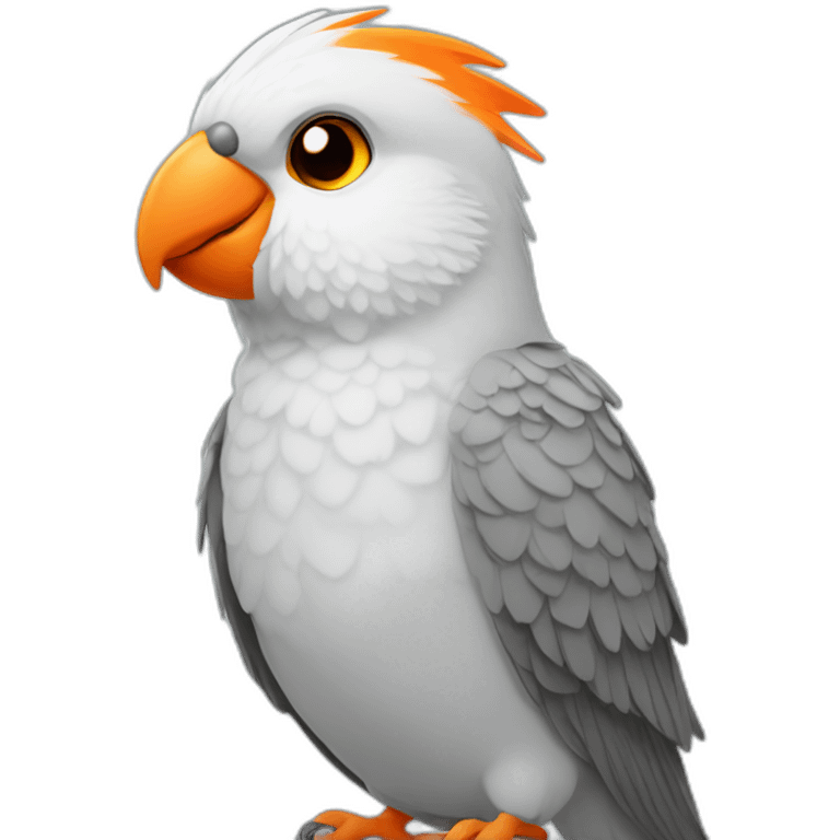 grey cockatiel with orange cheek emoji