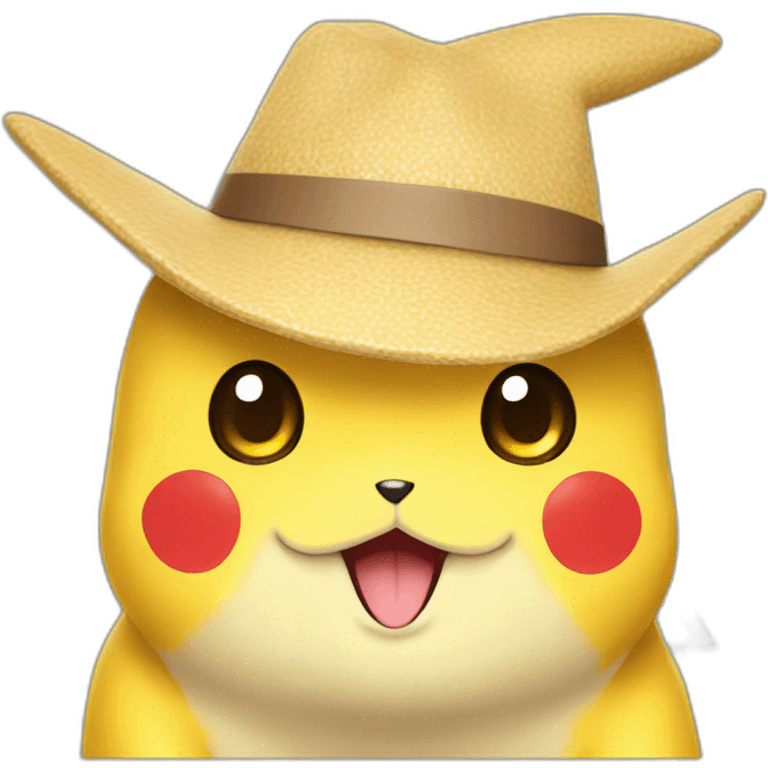 Pikachu with hat emoji