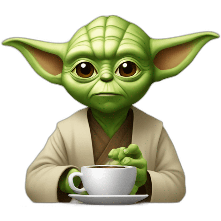 mr yoda drink coffee emoji